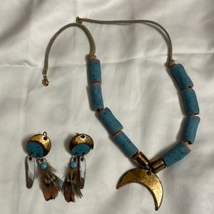 Native American style necklace with matching earrings